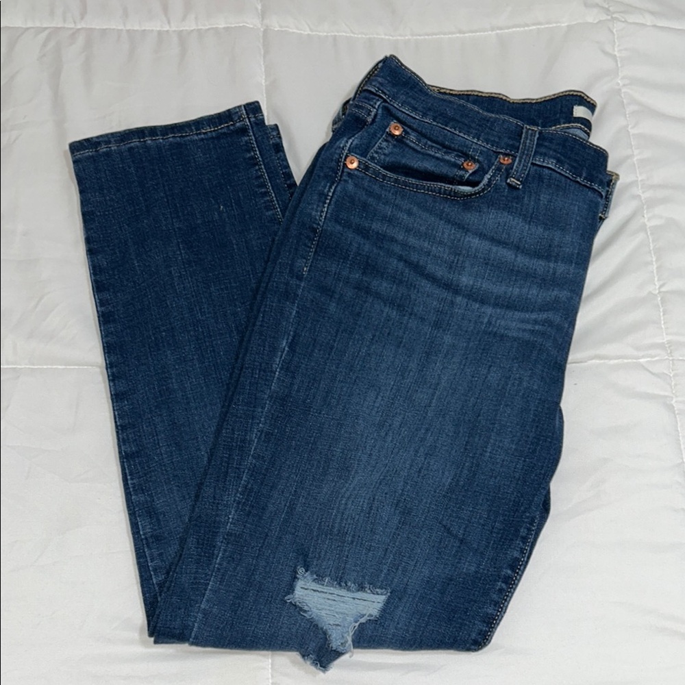 Levi's Blue Skinny Jeans with Distressed Details